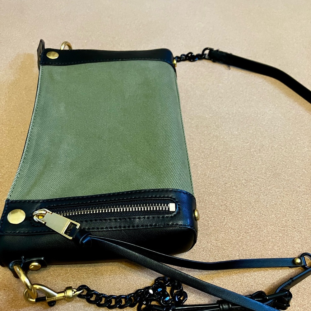 Rebecca Minkoff MAB Mini Canvas/Leather Green and Black Women's Bag - Picture 7 of 11